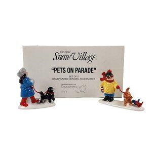 Department 56 Snow Village Pets On Parade Set Of 2 Village Accessory Repair on 1